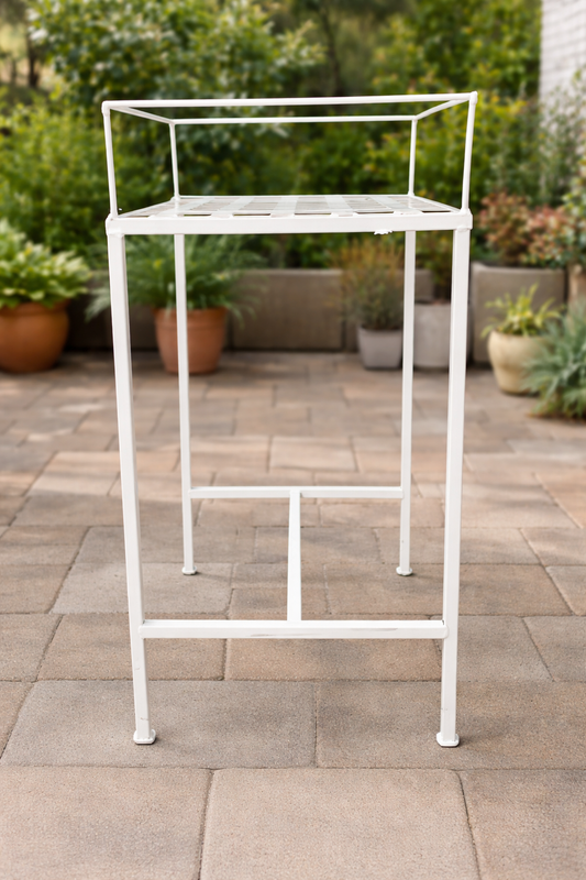 20-Inch Metal Plant Pot Stand (White)