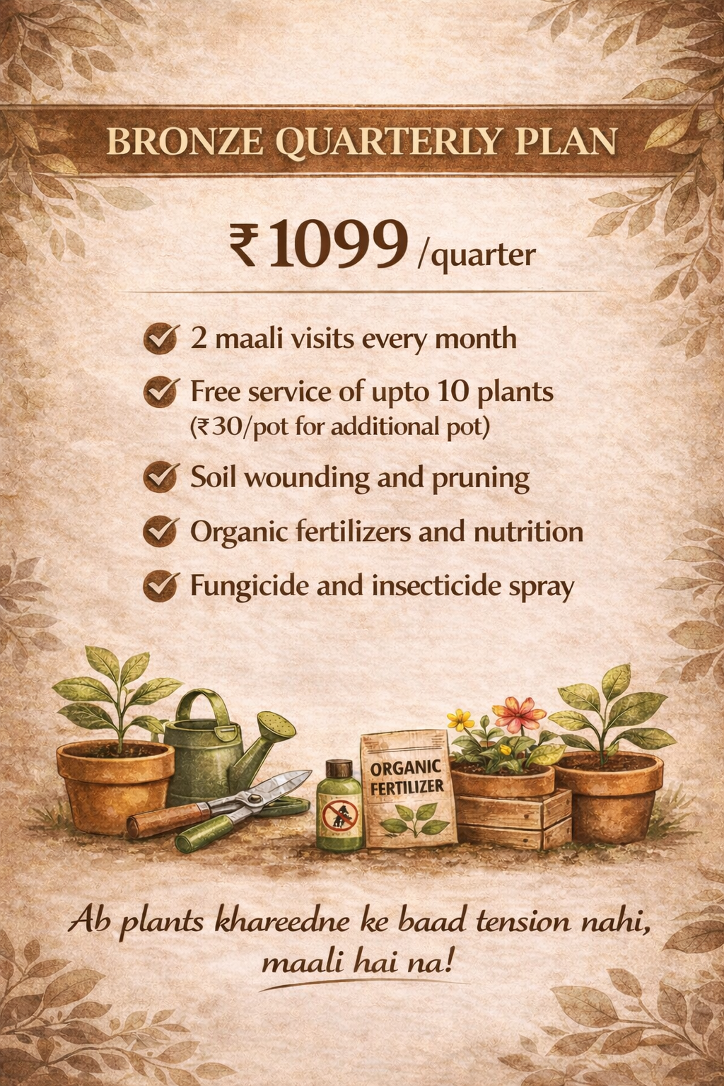 Bronze Quarterly Plan - Maali Services