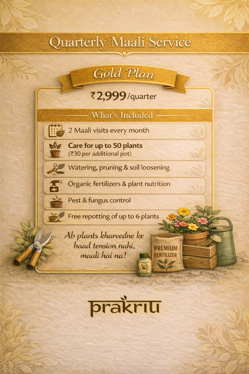 Gold Quarterly Plan - Maali Services